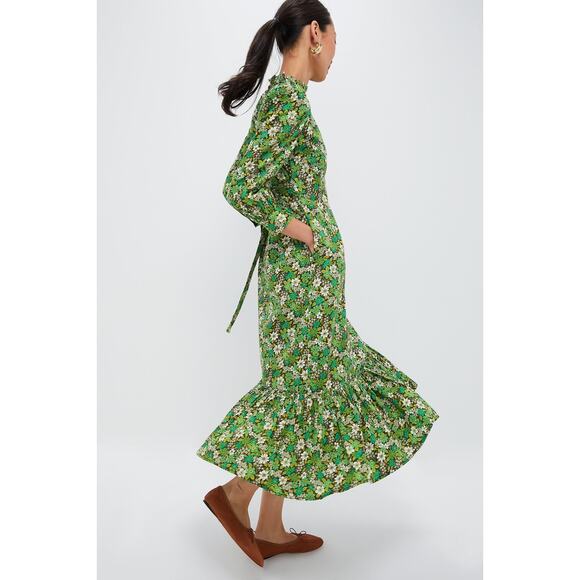 PINK CITY PRINTS Lime Ditsy Petworth Dress Size XL NWT Retail $269 Tuckernuck - Picture 5 of 9